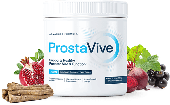 ProstaVive prostate supplement bottle with natural ingredients for men’s health